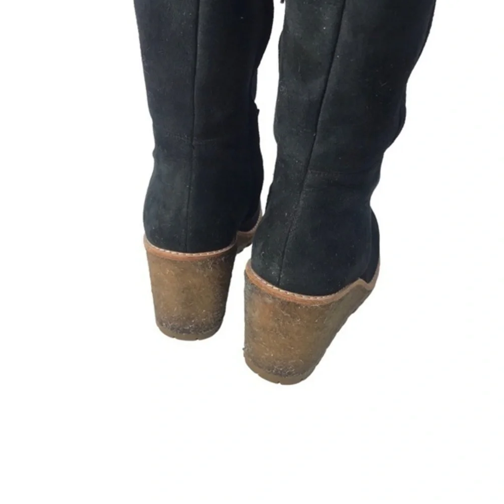 Coach Kelly Black Suede Double Shearing boots size 7B